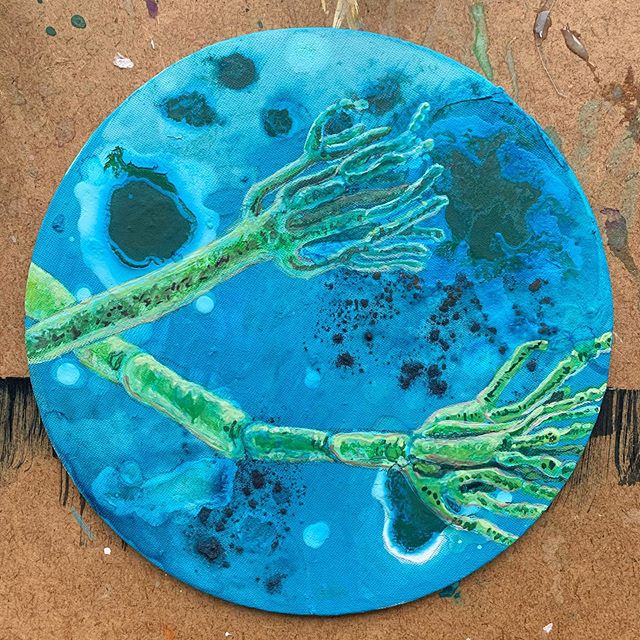 Penicillium roqueforti,  me&scaron;ana tehnika, premer 20cm