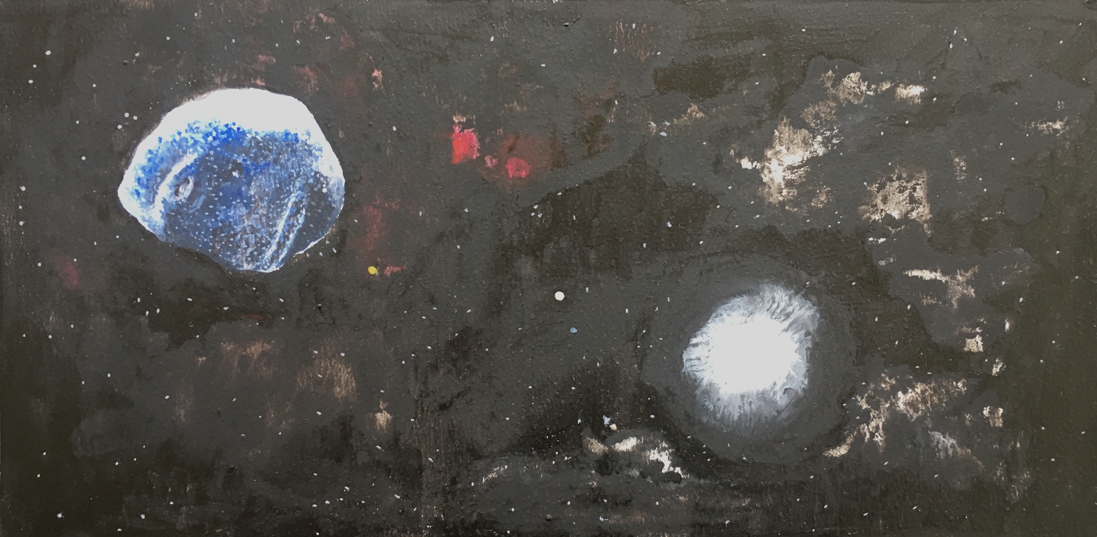 skica: breza, akvarel in gvaš na lesu, 30 x 15 cm, 2017
