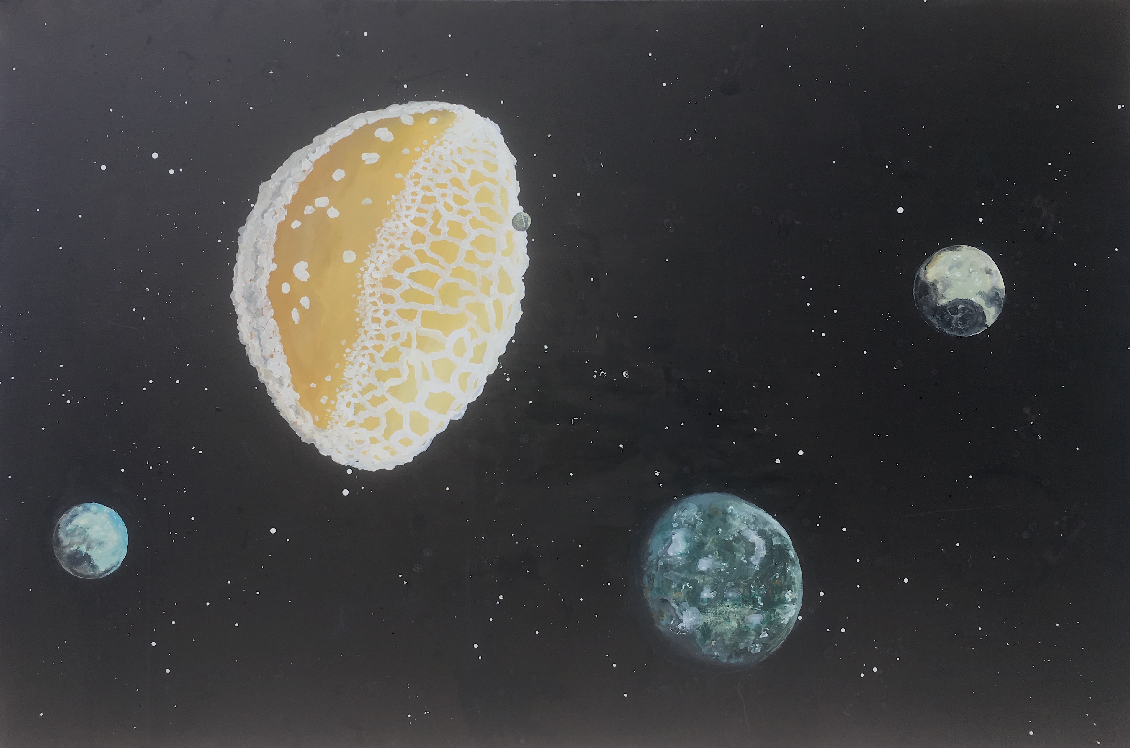 Pelod turške lilije (Lilium martagon) akril na platnu, 120 x 140 cm, 2017