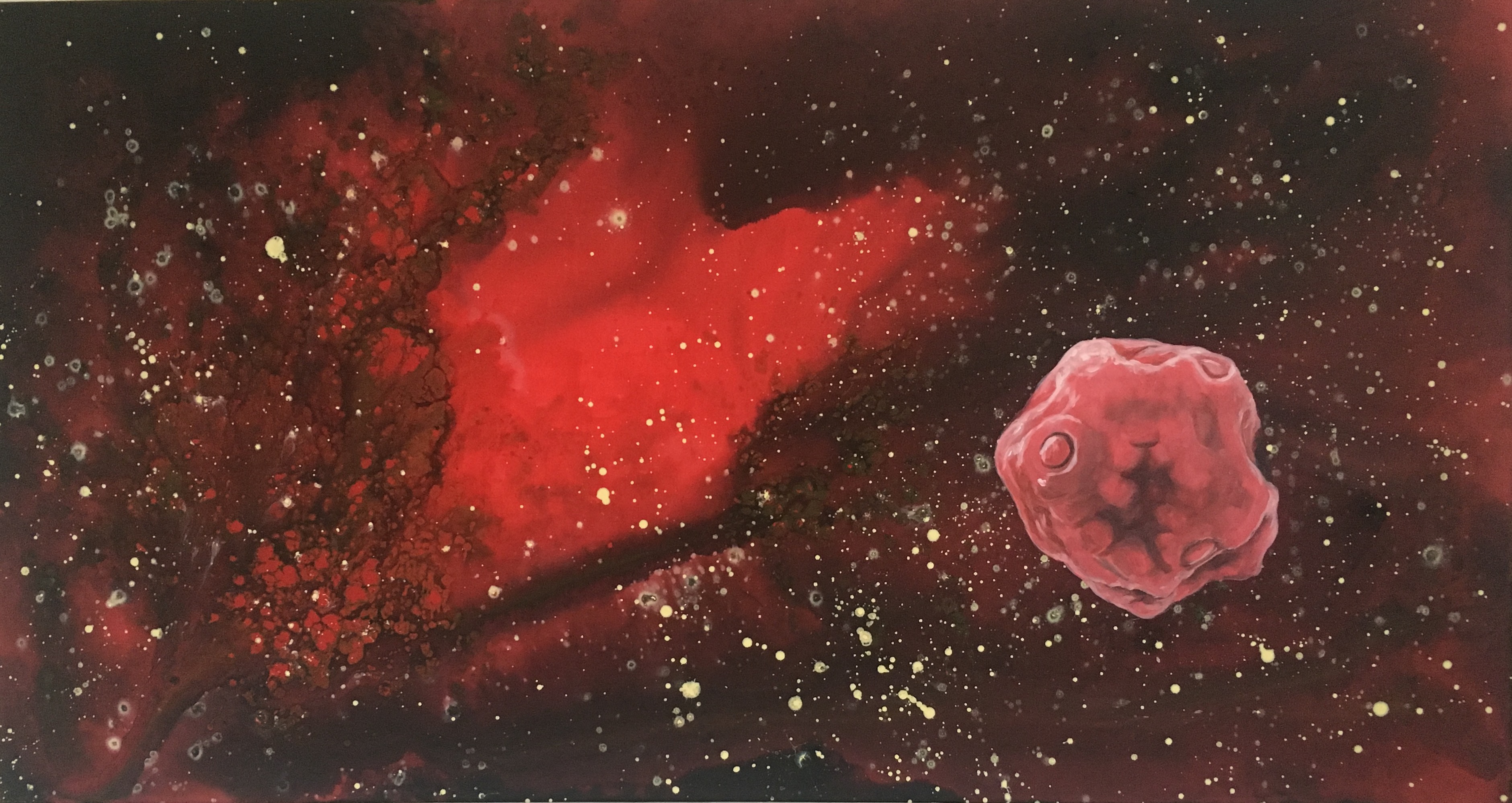 Pelod banane (Musa), akril na platnu, 80 x 150 cm, 2017
