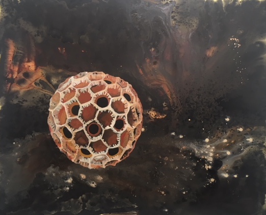 Pelod kobeje ( Cobeae scandens), akril na platnu, 130 x 180 cm, 2017