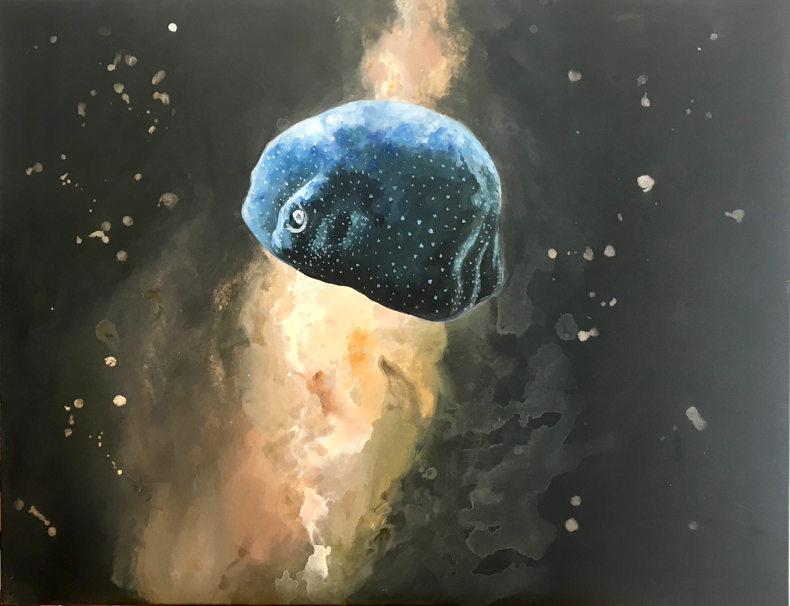 Pelod breze (Betulaceae) 2, akril na platnu, 70 x 90 cm, 2017
Izgubljeni planet; Pelod Oljke, akril na platnu, 100 x 100 cm, 2023