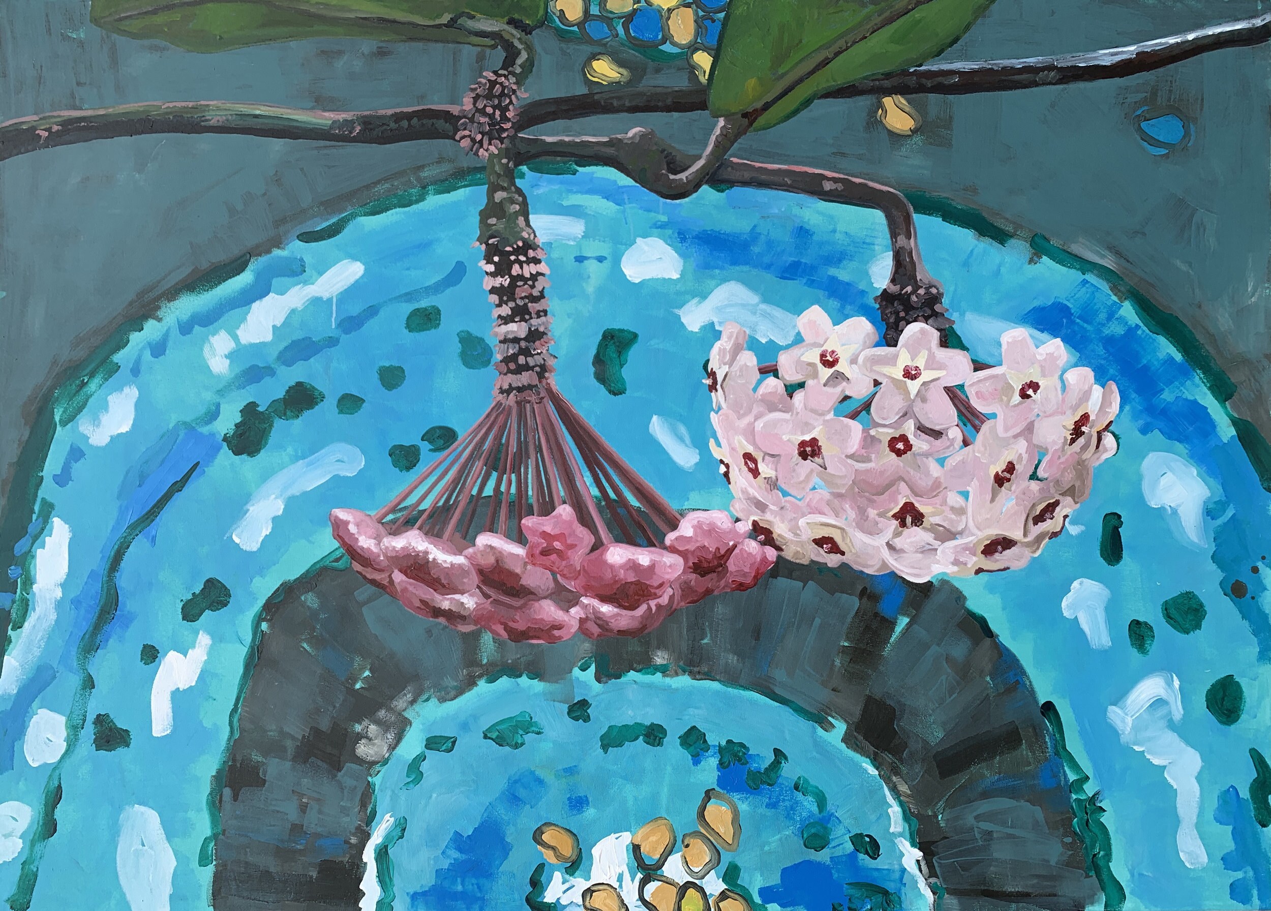 Hoya Carnosa, 180 x 130 cm, akril na platnu, 2019