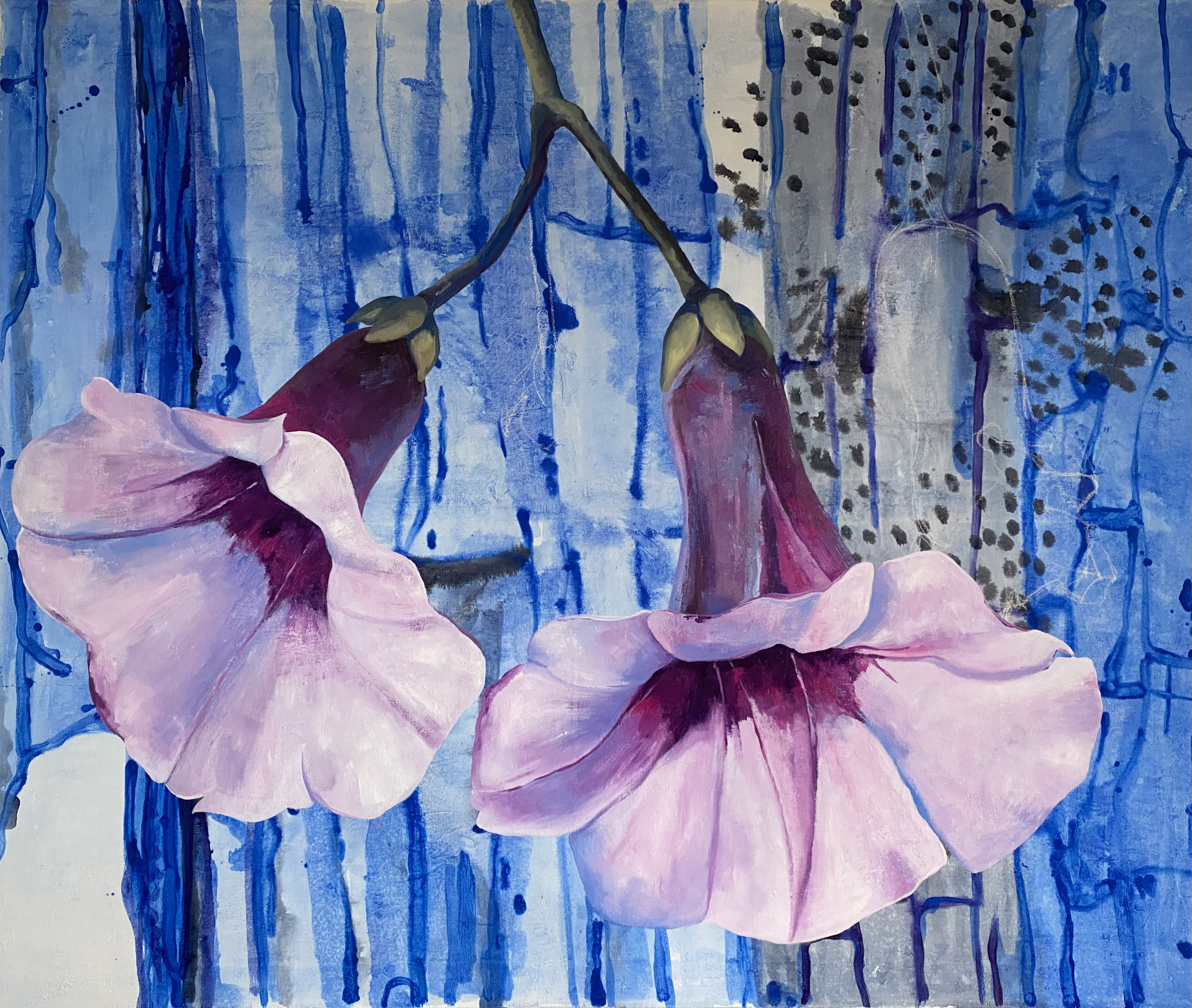 Hawaiian baby woodrose, akril na platnu, 180 x 150 cm, 2022