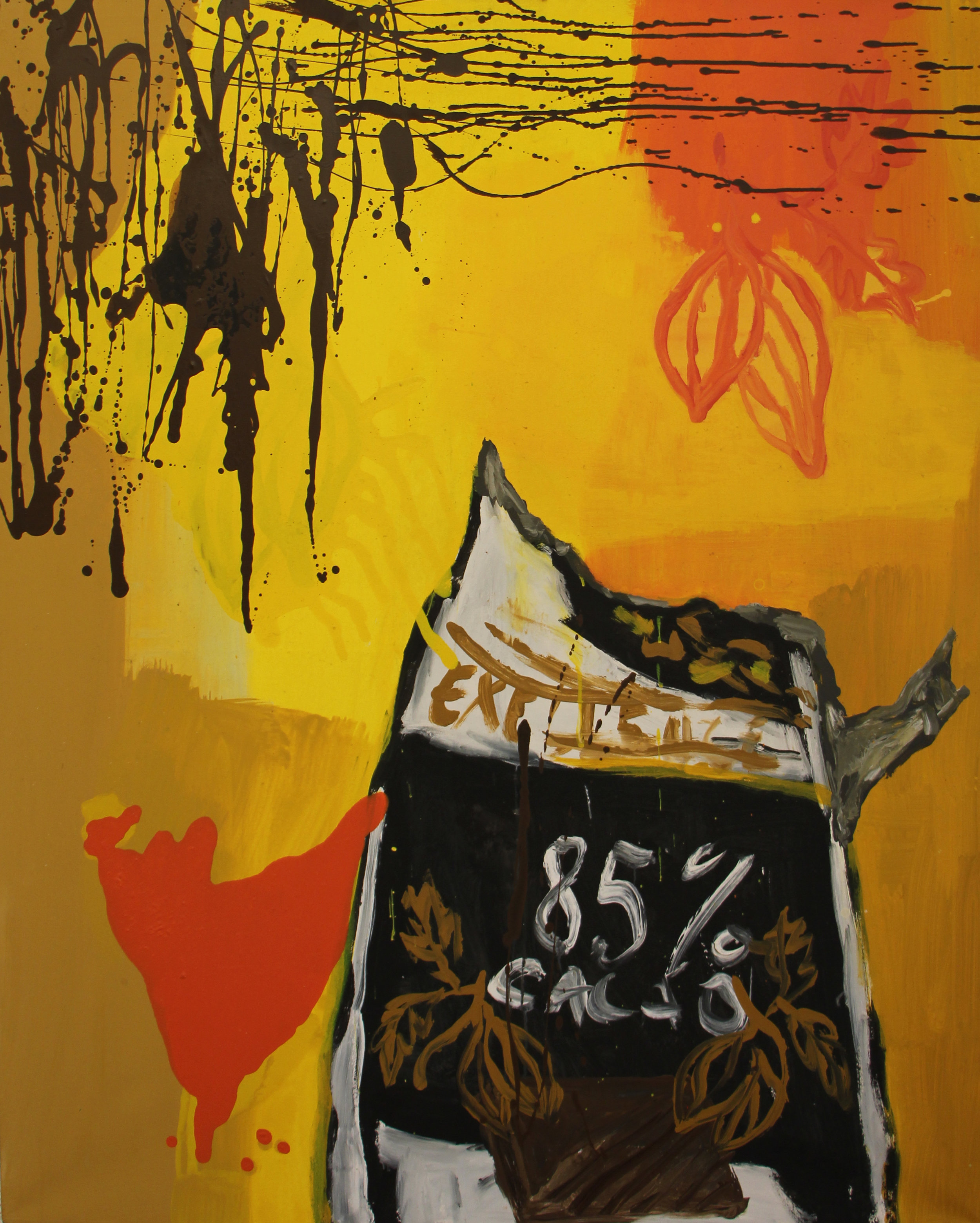85 % cacao, acrylic on canvas, 130x150 cm, 2003