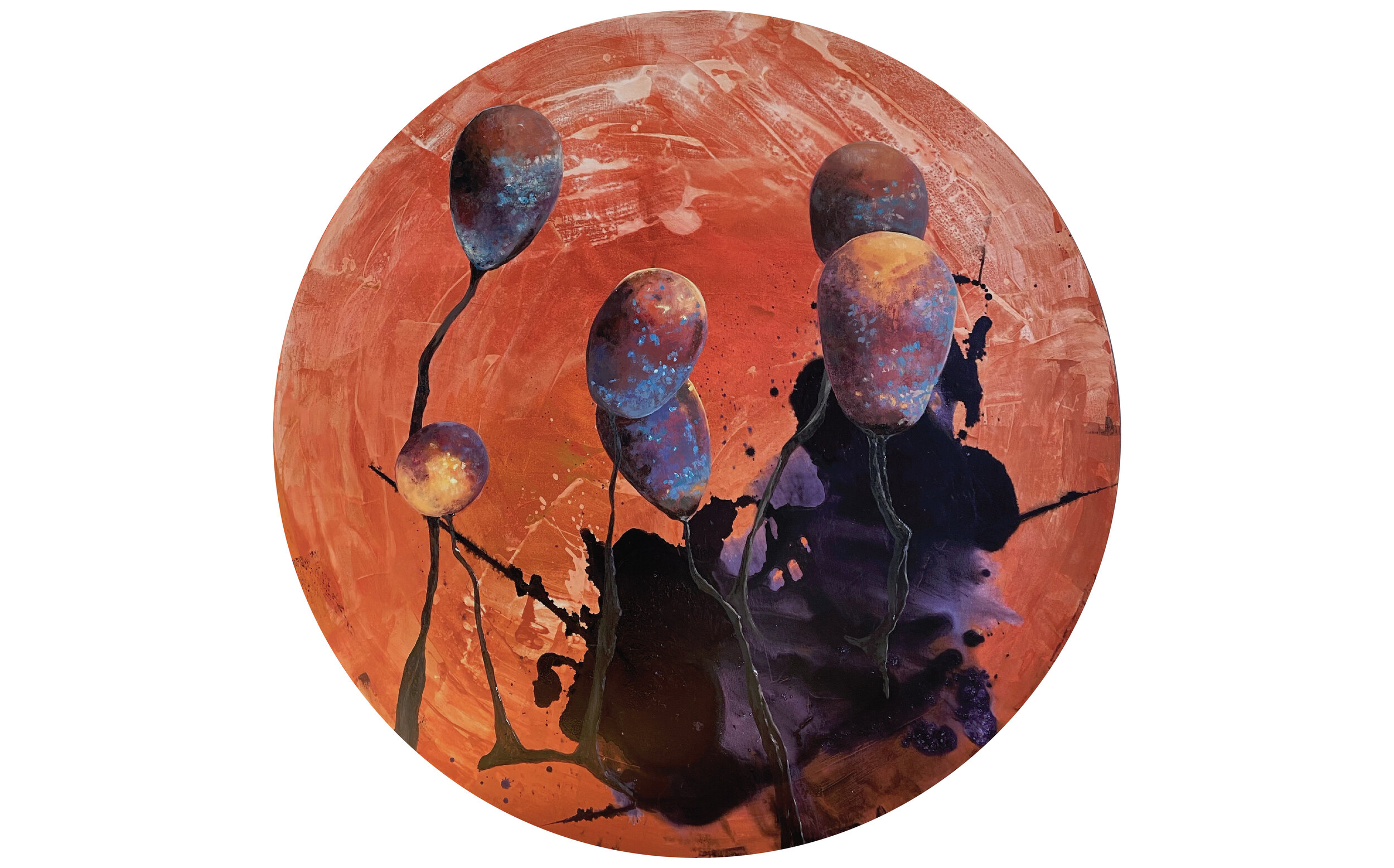 Lamproderma ‘ovoid’, diam 170 cm, akril, 2020